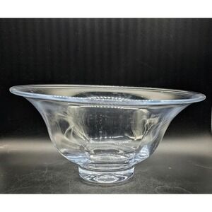 Simon Pearce Clear Glass Centerpiece Console Bowl Pedestal Base 13"